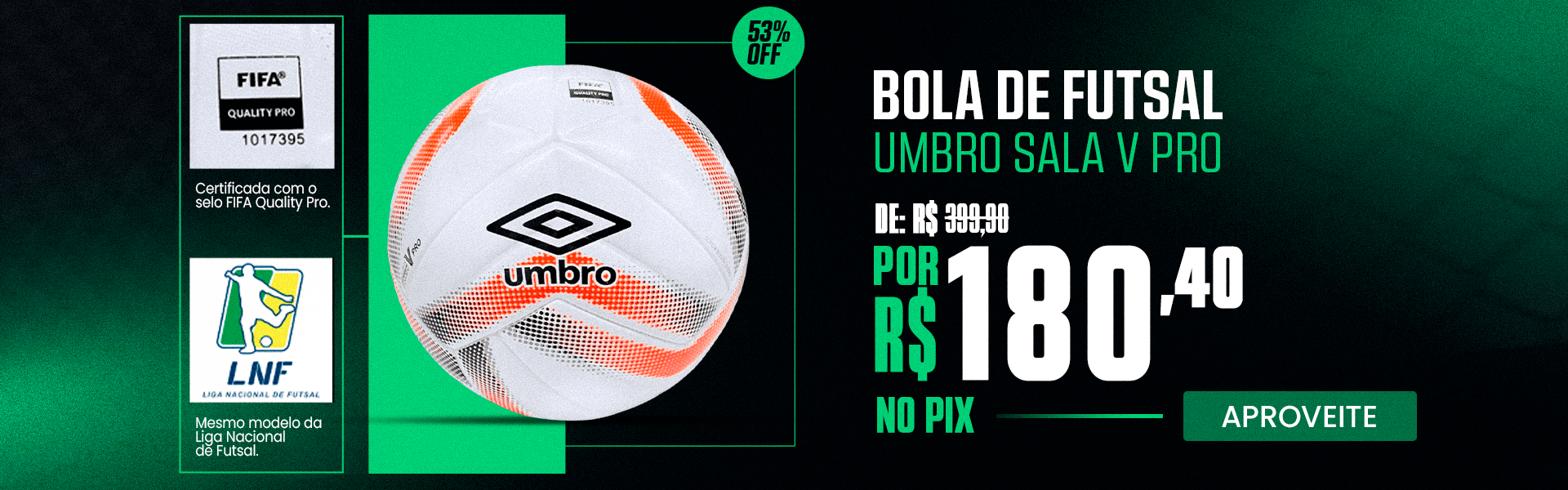 Bola De Futsal Umbro Sala V Pro LNF