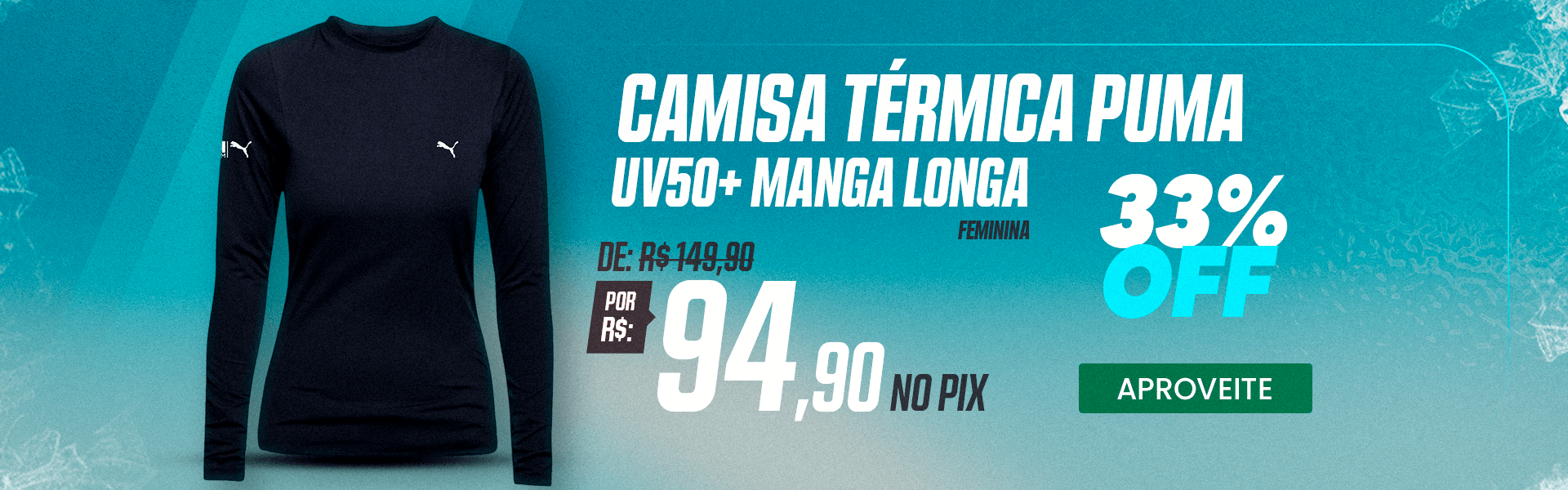 Camisa Térmica Puma UV50+ Manga Longa Feminina