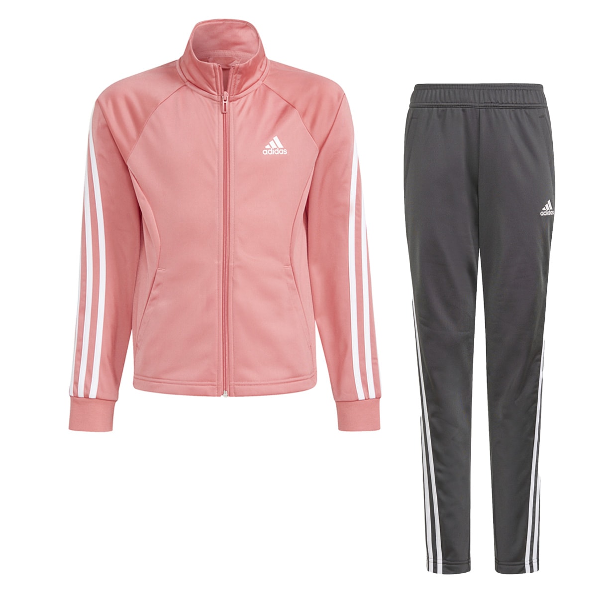 Agasalho adidas feminino cinza e sale rosa