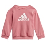 Agasalho Adidas Logo Infantil - Rosa e Cinza