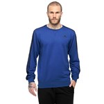 Blusa Moletom Adidas Essentials 3-Stripes Crew Masculina - Azul