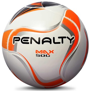 Bola Futsal Penalty Max 500 Thermotec X - Branco e Laranja