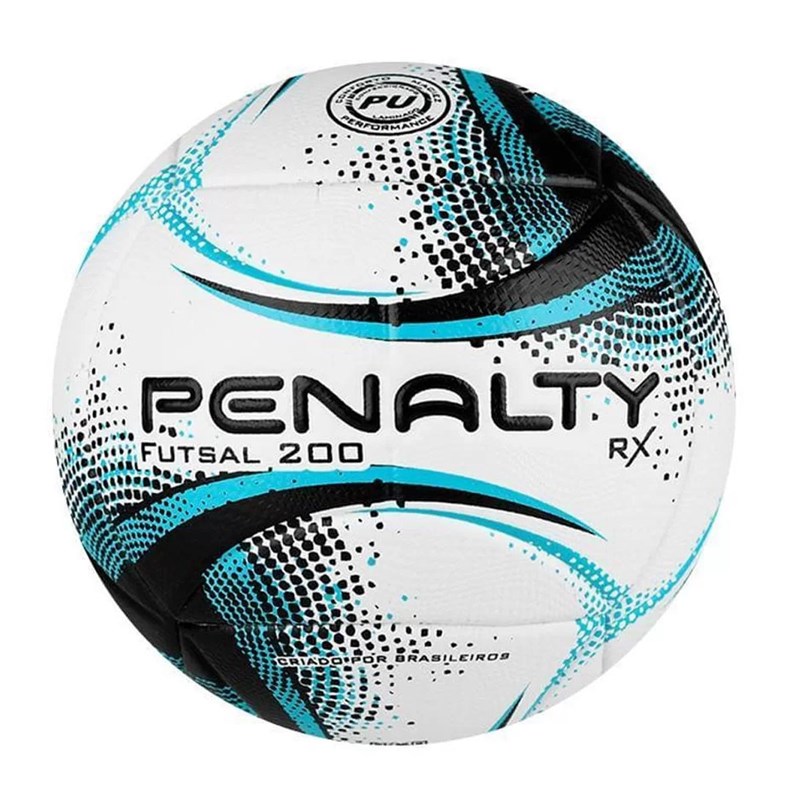 Bola Futsal Penalty RX 200 XXI - Branco, Preto e Azul