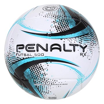 Bola Futsal Penalty RX 500 XXI - Branco, Preto e Azul