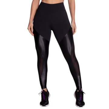 Calça Legging Selene Recortes Tule Cirre Feminina