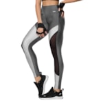 Calça Legging Selene Recortes Tule Feminina