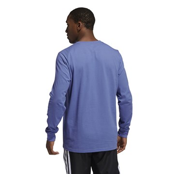 Camisa Adidas Estampada Hoops Manga Longa Masculina - Azul