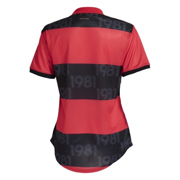 Camisa Adidas Flamengo Oficial I 2021/22 Feminina - Vermelho e Preto