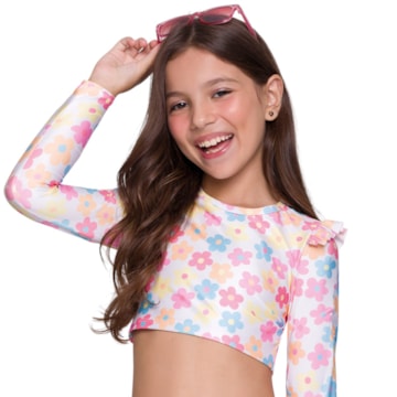 Camisa Cropped Selene Manga Longa Infantil