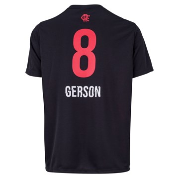 Camisa Flamengo Braziline Gerson Infantil - Preto e Vermelho