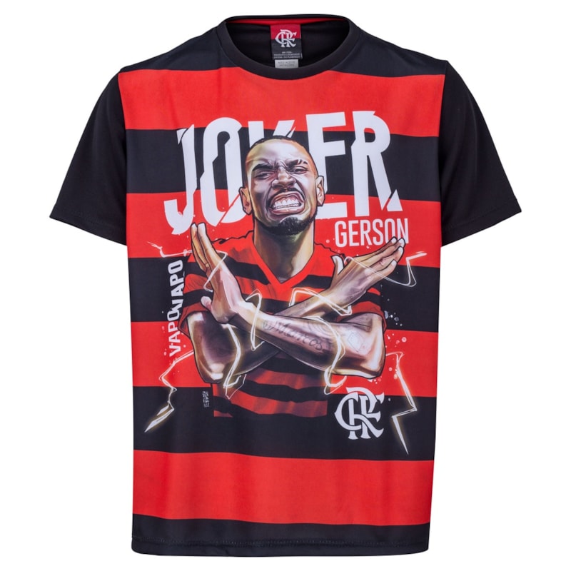 Camisa Flamengo Braziline Gerson Infantil - Preto e Vermelho Camisa Flamengo Braziline Gerson Infantil - Preto e Vermelho