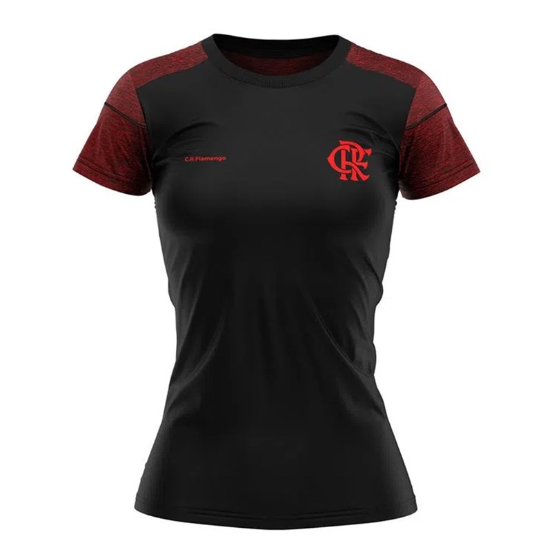 Camisa Flamengo Braziline Windy Feminina - Preto e Vermelho