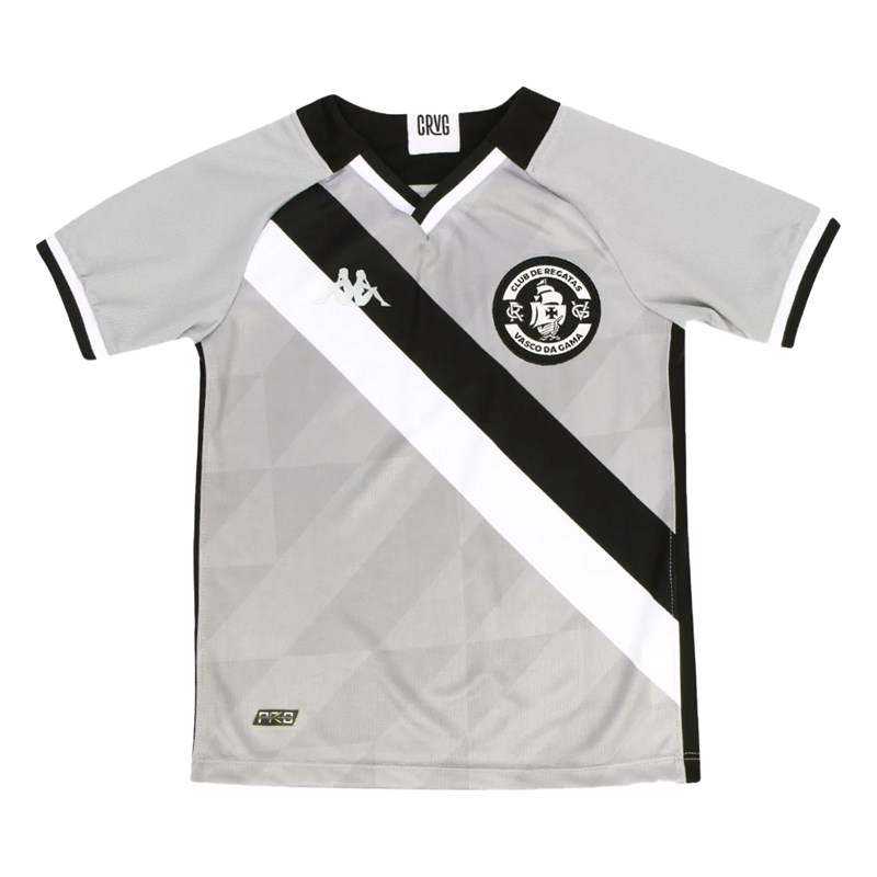 Camisa Kappa Vasco Goleiro III 2021/22 Juvenil - Cinza