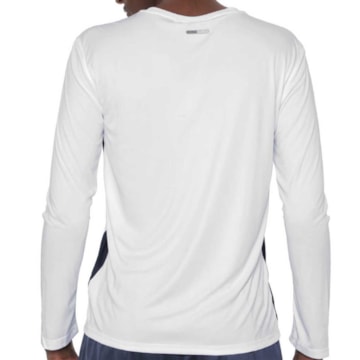 Camisa Mizuno Wave Run 2 Manga Longa Masculina - Branco