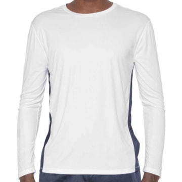 Camisa Mizuno Wave Run 2 Manga Longa Masculina - Branco