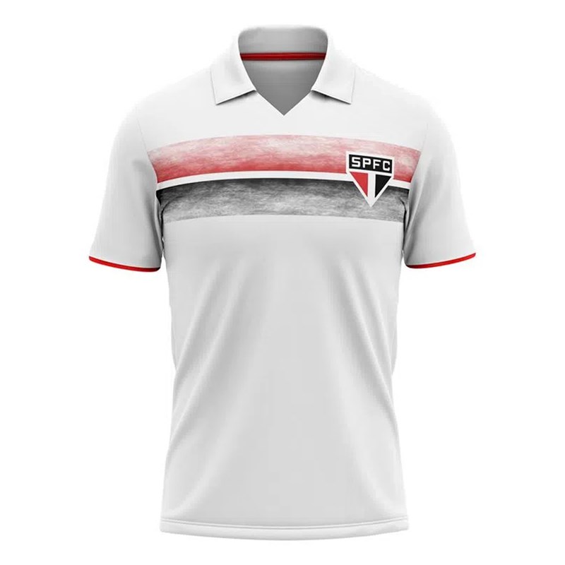 Camisa Polo Braziline São Paulo Score Masculina - Branco