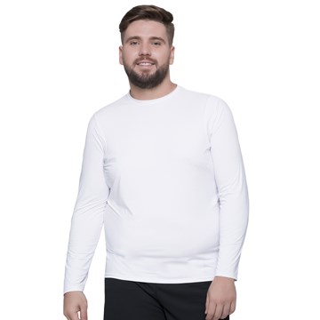 Camisa Térmica Selene Proteção UV Plus Size Masculina - Branco