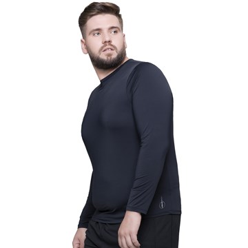 Camisa Térmica Selene Proteção UV Plus Size Masculina - Preto