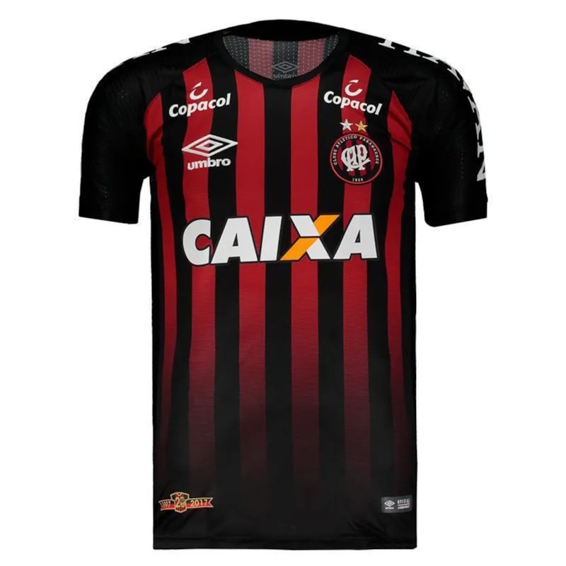 Camisa Umbro Athletico Paranaense Oficial I 2017 (Game) Masculina - Preto e Vermelho