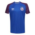 Camisa Umbro Bahia Treino 2018 Masculina - Azul e Bordô