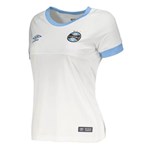 Camisa Umbro Grêmio Oficial II 2018 Feminina - Branco e Azul