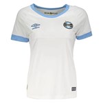 Camisa Umbro Grêmio Oficial II 2018 Feminina - Branco e Azul