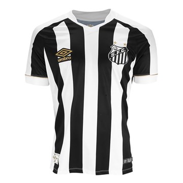 Camisa Umbro Santos Oficial II 2018 (Game) Masculina - Branco e Preto