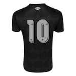 Camisa Umbro Santos Oficial III 2019 (Classic) Masculina - Preto e Prata