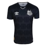 Camisa Umbro Santos Oficial III 2019 (Classic) Masculina - Preto e Prata