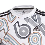 Camiseta Adidas Aeroready Bold Graphic Infantil - Branco e Preto