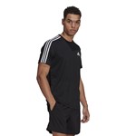 Camiseta Adidas Aeroready Designed To Move Sport 3 Stripes Masculina - Preto