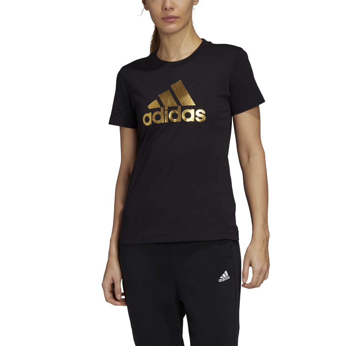 blusa adidas preta e dourada