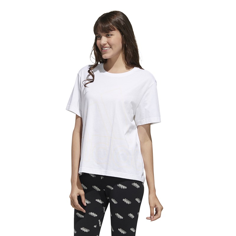 Camiseta Adidas Logo Feminina - Branco - EsporteLegal