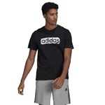 Camiseta Adidas Box Estampada Brushstroke Logo Masculina - Preto