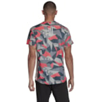 Camiseta Adidas Camuflagem Own The Run Masculino - Cinza e Rosa