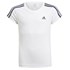 Camiseta Adidas Designed 2 Move 3 Stripes Infantil - Branco e Preto