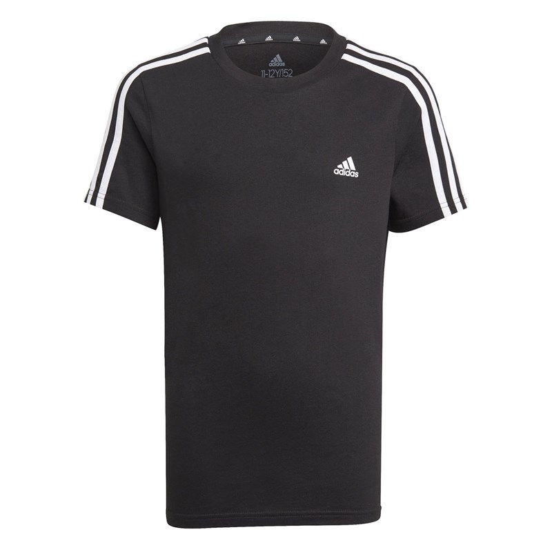 Camiseta Adidas Essentials 3-Stripes Infantil - Preto