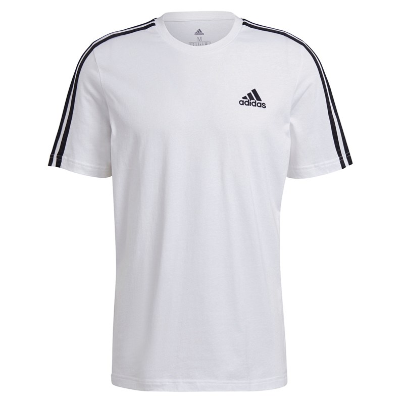 Camiseta Adidas Essentials 3 Stripes Masculina - Preto - EsporteLegal
