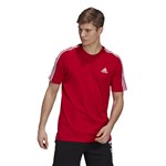 Camiseta Adidas Essentials 3 Stripes Masculina - Vermelho
