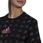 Camiseta Adidas Essentials Boyfriend Gradient Logo Feminina - Preto