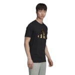 Camiseta Adidas Estampada Athletics Masculina - Preto e Dourado