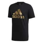 Camiseta Adidas Estampada Athletics Masculina - Preto e Dourado