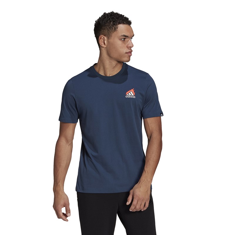 Camiseta Adidas Estampada Lit Logo Masculina - Marinho