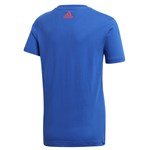 Camiseta Adidas Logo Estampada Juvenil - Azul e Vermelho