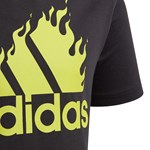 Camiseta Adidas Logo Estampada Juvenil - Preto e Verde