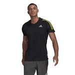 Camiseta Adidas Own The Run 3 Stripes Running Masculina - Preto