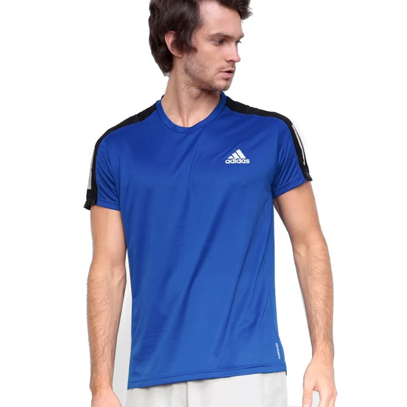 Camiseta Adidas Own The Run Masculina - Azul e Preto