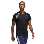 Camiseta Adidas Run It 3 Stripes Masculina - Preto