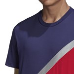 Camiseta Adidas Tan Block Masculina - Marinho e Vermelho
