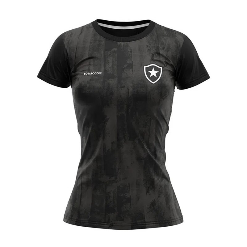 Camiseta Botafogo Braziline Fold Feminina - Preto e Chumbo